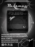 Fender Bassman-25 - Owners Manual 